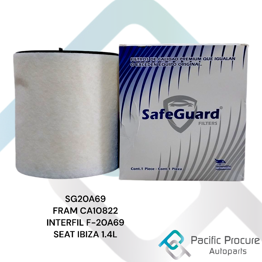 Filtro Aire SafeGuard para Seat Ibiza Bocanegra 1.4L 2011-2013