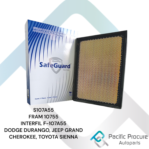 [SG107A55 C18] Filtro Aire SafeGuard para Dodge Durango, Jeep Grand Cherokee, Toyota Sienna