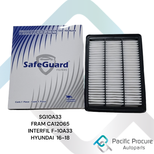[SG10A33 A 06] Filtro Aire SafeGuard para Hyundai Tucson 2016-2018 1.6L 4Cyl L Gas
