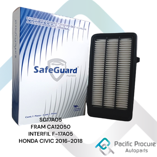 [SG17A05 C 13 C 09] Filtro Aire SafeGuard para Honda Civic 1.5L L4 Turbo 2016-2018
