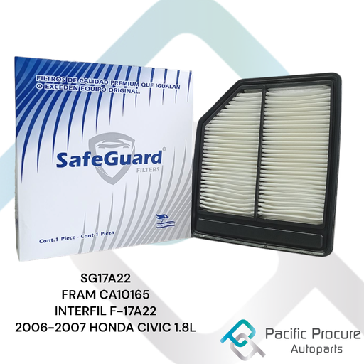 [SG17A22 C 09] Filtro Aire SafeGuard para Honda Civic 1.8L L4 06-07