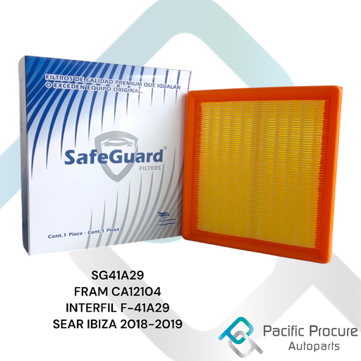 [SG41A29 B 14] Filtro Aire SafeGuard para Seat Ibiza 1.6L L4 2016-2023