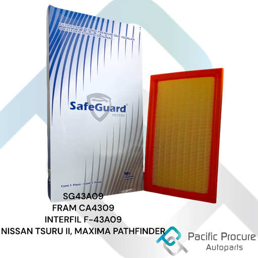 [SG43A09 C 11] Filtro Aire SafeGuard para Nissan Tsuru 2, Maxima, Pathfinder