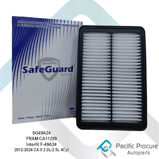 [SG49A24 A 17] Filtro Aire Safe-Guard, 2012-2024 CX-5 2.0L/2.5L 4Cyl