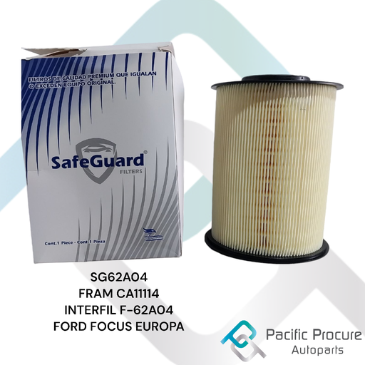 [SG62A04 D 06] Filtro Aire SafeGuard para Ford Focus Europa 2L L4 2008-2009