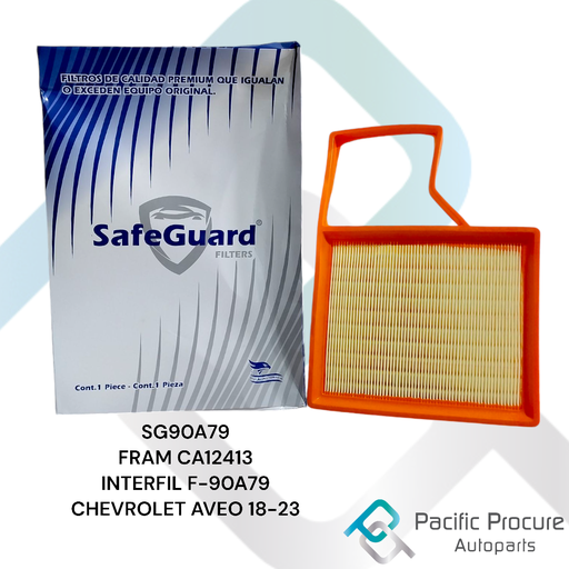 [SG90A79 B 06] Filtro Aire SafeGuard para Chevrolet Aveo 2018-2023