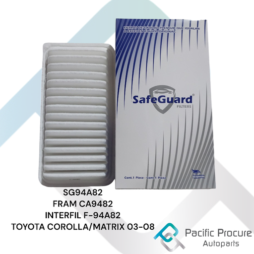 [SG94A82 D 08 D 11 C 08 A 12] Filtro Aire SafeGuard para Pontiac vibe, Toyota, Matrix 