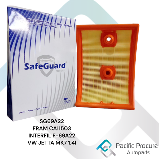 [SG69A22 B 09] Filtro Aire Safe-Guard VW Golf, Jetta MK7 1.4L