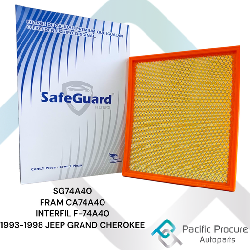 [SG74A40 A 10 C 02] Filtro Aire SafeGuard para Jeep Grand Cherokee 5.2L V8 1993-1998