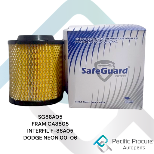[SG88A05 A 02 A 14] Filtro Aire SafeGuard para Dodge Neon 2L L4 00-06