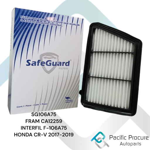 [SG106A75 C 15 C 07 B 10] Filtro Aire SafeGuard para CR-V 2017-2019 
